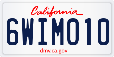 CA license plate 6WIM010