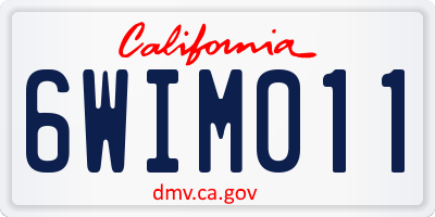 CA license plate 6WIM011