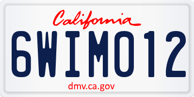 CA license plate 6WIM012