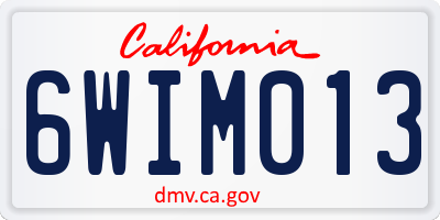 CA license plate 6WIM013