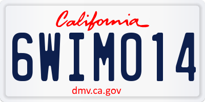 CA license plate 6WIM014