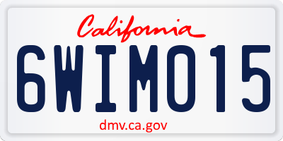 CA license plate 6WIM015