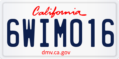 CA license plate 6WIM016