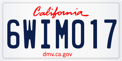 CA license plate 6WIM017