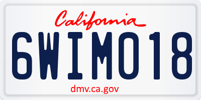 CA license plate 6WIM018
