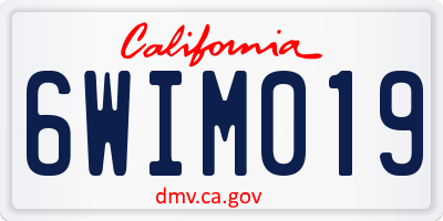 CA license plate 6WIM019