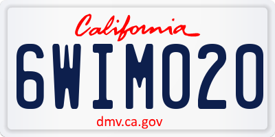 CA license plate 6WIM020