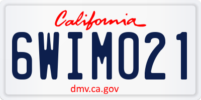 CA license plate 6WIM021