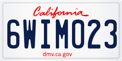 CA license plate 6WIM023