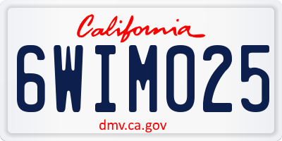 CA license plate 6WIM025