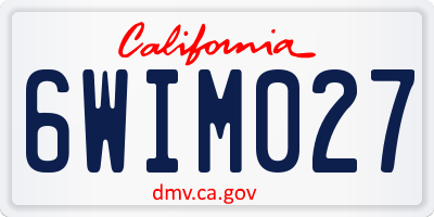 CA license plate 6WIM027