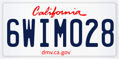 CA license plate 6WIM028