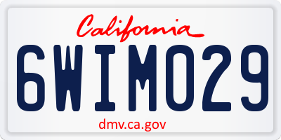 CA license plate 6WIM029