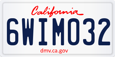CA license plate 6WIM032