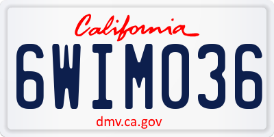 CA license plate 6WIM036