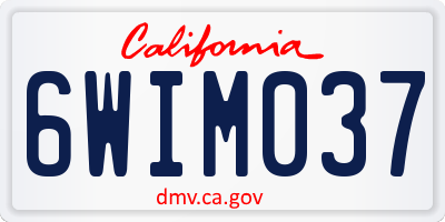 CA license plate 6WIM037