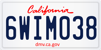 CA license plate 6WIM038