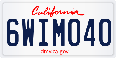 CA license plate 6WIM040