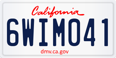 CA license plate 6WIM041