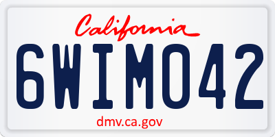 CA license plate 6WIM042