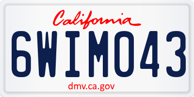 CA license plate 6WIM043