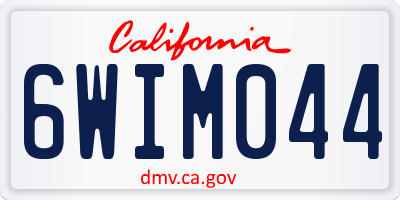 CA license plate 6WIM044
