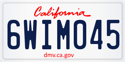 CA license plate 6WIM045