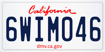 CA license plate 6WIM046