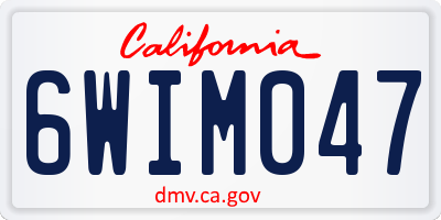 CA license plate 6WIM047
