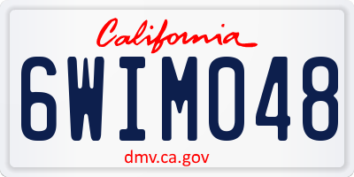 CA license plate 6WIM048
