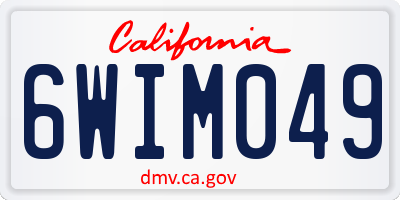 CA license plate 6WIM049