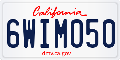 CA license plate 6WIM050