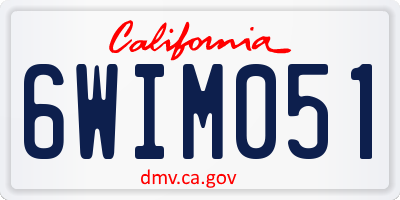 CA license plate 6WIM051