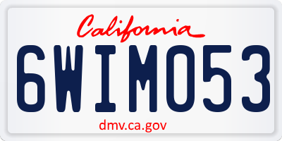 CA license plate 6WIM053