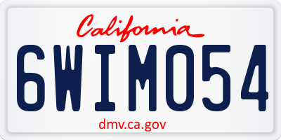 CA license plate 6WIM054