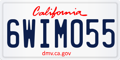 CA license plate 6WIM055