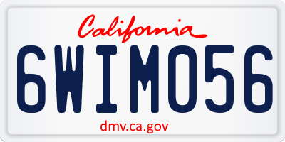 CA license plate 6WIM056
