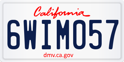 CA license plate 6WIM057