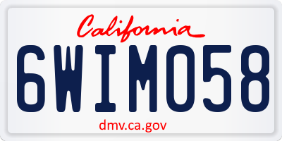 CA license plate 6WIM058