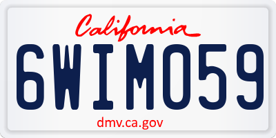 CA license plate 6WIM059