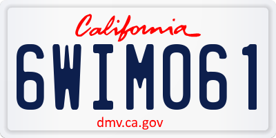CA license plate 6WIM061
