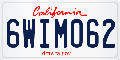 CA license plate 6WIM062