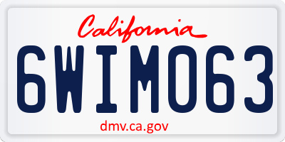 CA license plate 6WIM063