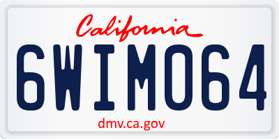 CA license plate 6WIM064