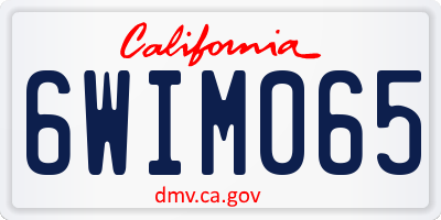 CA license plate 6WIM065