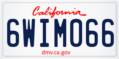 CA license plate 6WIM066