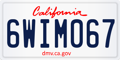CA license plate 6WIM067