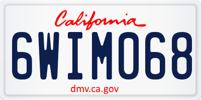 CA license plate 6WIM068