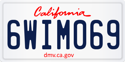 CA license plate 6WIM069