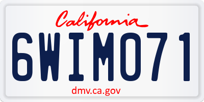 CA license plate 6WIM071